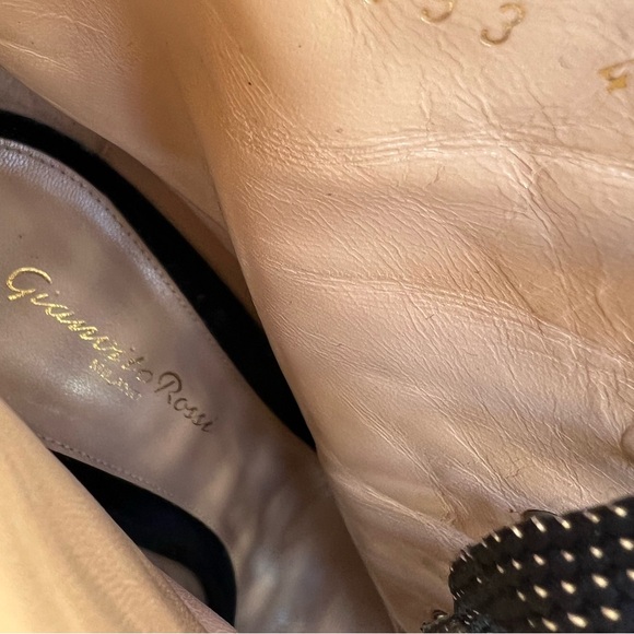 GIANVITO ROSSI Velvet black booties peep toe heels - Picture 8 of 10